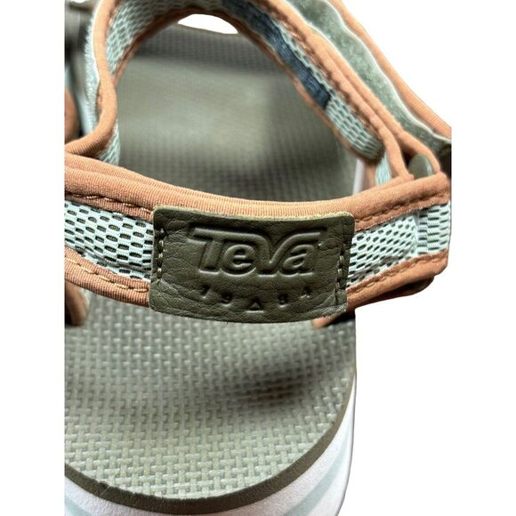 Women's Teva Sandals Size Universal Mesh 10 Green & Brown Platform 1102451 EUC - Picture 4 of 10